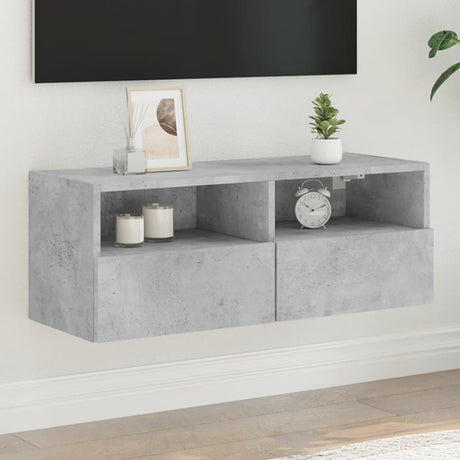 Vidaxl tv-wandmeubel 80x30x30 cm bewerkt hout betongrijs