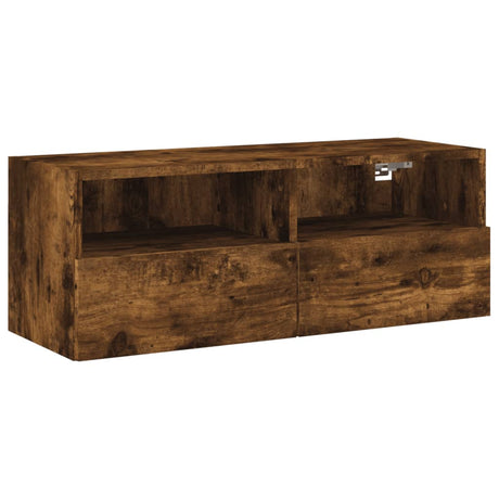 Vidaxl tv-wandmeubel 80x30x30 cm bewerkt hout gerookt eikenkleurig