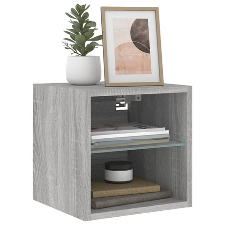 Vidaxl tv-wandmeubel met led-verlichting 30x28,5x30 cm grijs sonoma