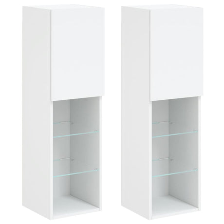 Vidaxl tv-meubels met led-verlichting 2 st 30,5x30x102 cm wit