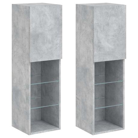 Vidaxl tv-meubels met led-verlichting 2 st 30,5x30x102 cm betongrijs
