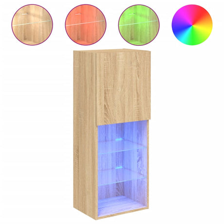 Vidaxl tv-meubel met led-verlichting 40,5x30x102 cm sonoma eikenkleur