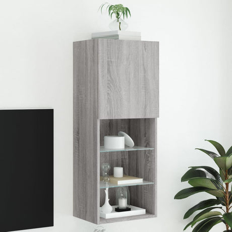 Vidaxl tv-meubel met led-verlichting 40,5x30x102 cm grijs sonoma eiken