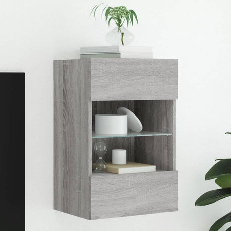 Vidaxl tv-wandmeubel met led-verlichting 40x30x60,5 cm grijs sonoma