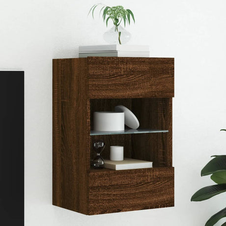 Vidaxl tv-wandmeubel met led-verlichting 40x30x60,5 cm bruineikenkleur