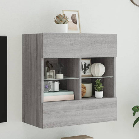 Vidaxl tv-wandmeubel met led-verlichting 58,5x30x60,5 cm grijs sonoma