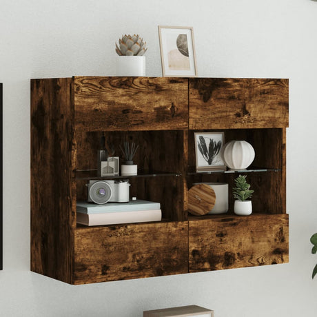 Vidaxl tv-wandmeubel met led-verlichting 78,5x30x60,5 cm gerookt eiken