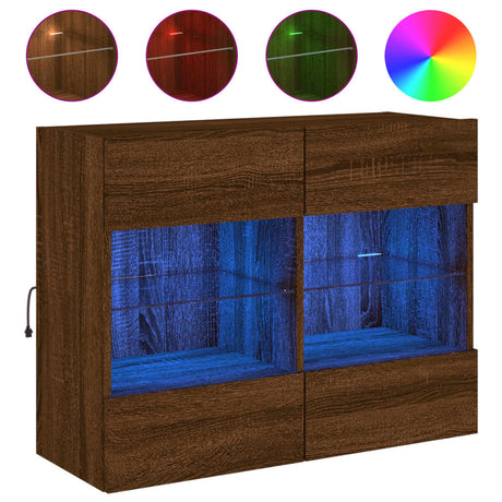 Vidaxl tv-wandmeubel met led 78,5x30x60,5 cm bruin eikenkleur