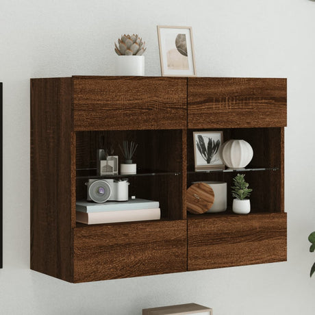 Vidaxl tv-wandmeubel met led 78,5x30x60,5 cm bruin eikenkleur