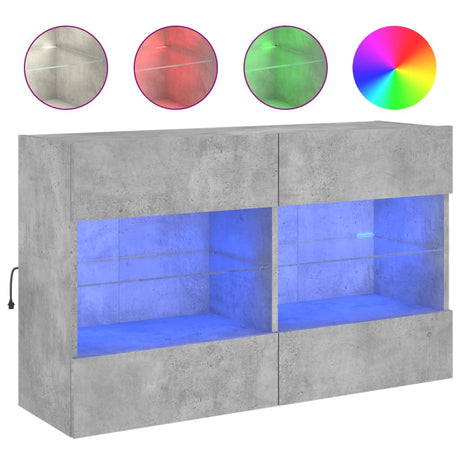 Vidaxl tv-wandmeubel met led-verlichting 98,5x30x60,5 cm betongrijs
