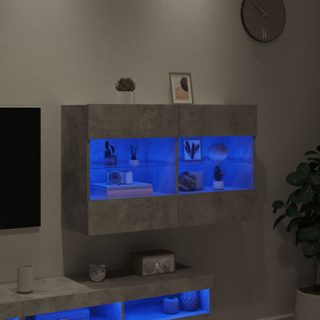 Vidaxl tv-wandmeubel met led-verlichting 98,5x30x60,5 cm betongrijs
