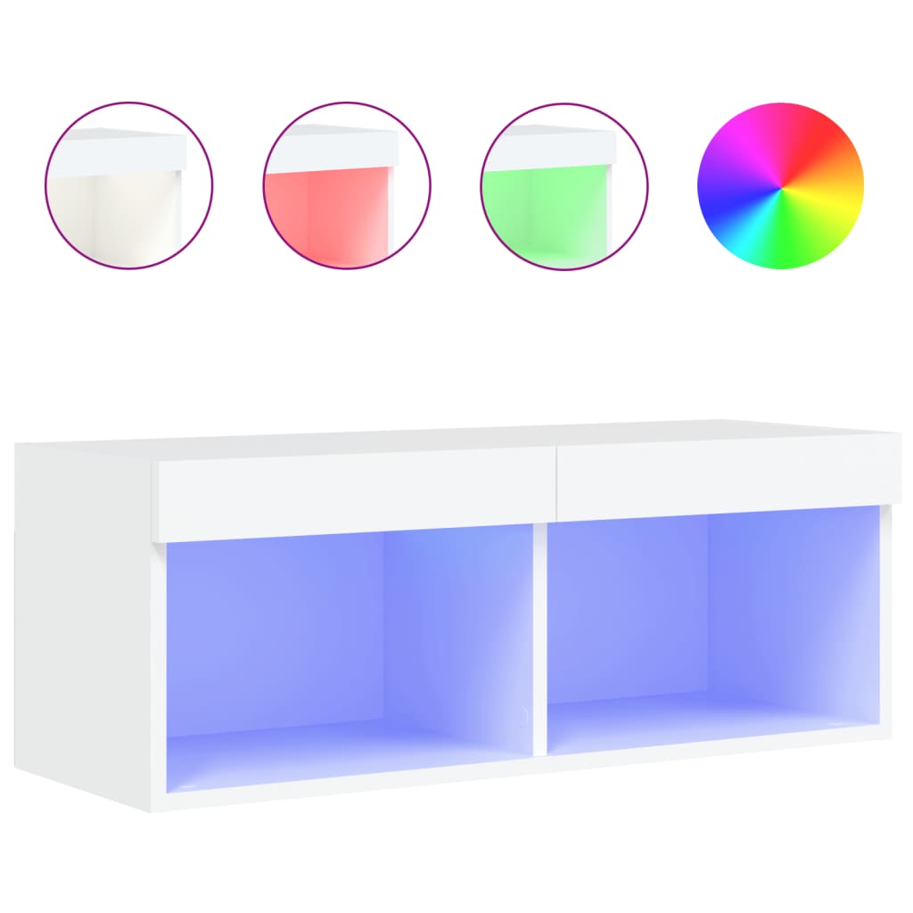 Vidaxl tv-meubel met led-verlichting 80x30x30 cm wit
