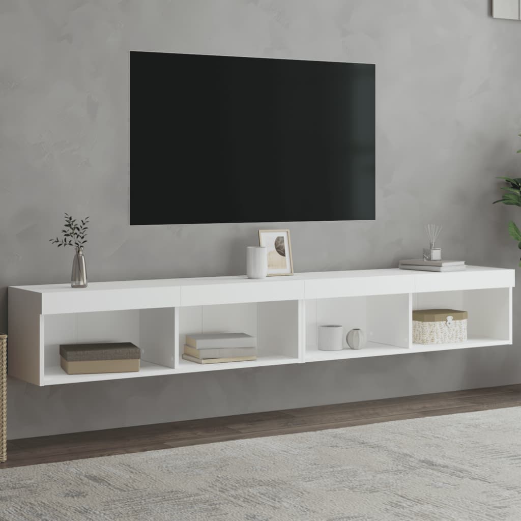 Vidaxl tv-meubels met led-verlichting 2 st 100x30x30 cm wit