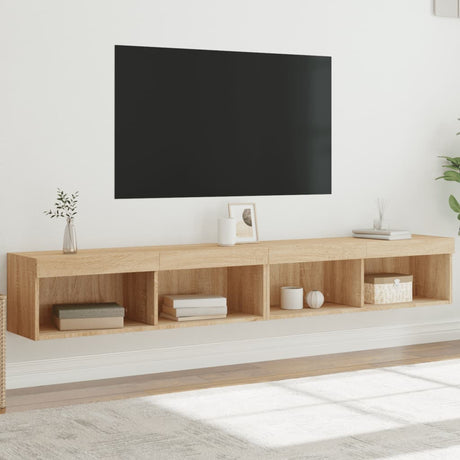Vidaxl tv-meubels met led-verlichting 2 st 100x30x30 cm sonoma eiken
