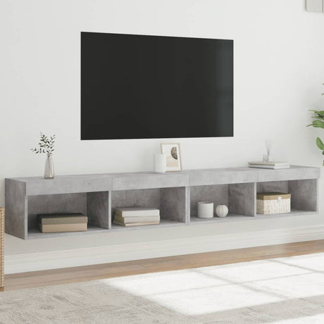 Vidaxl tv-meubels met led-verlichting 2 st 100x30x30 cm betongrijs