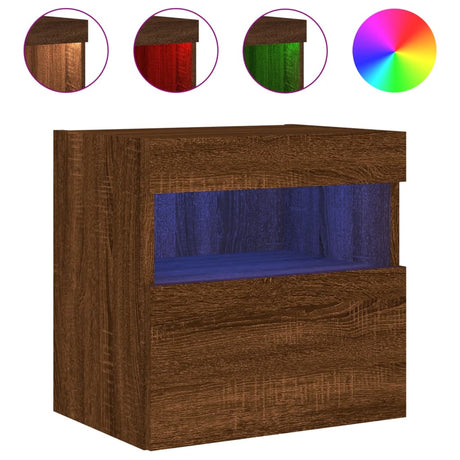 Vidaxl tv-wandmeubel met led-verlichting 40x30x40 cm bruin eikenkleur
