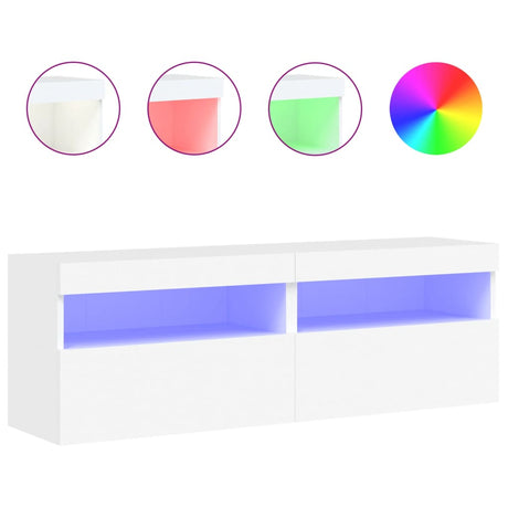 Vidaxl tv-wandmeubels met led-verlichting 2 st 60x30x40 cm wit