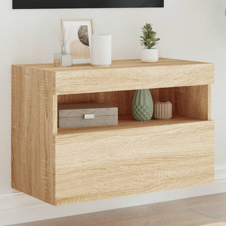 Vidaxl tv-wandmeubel met led-verlichting 60x30x40 cm sonoma eikenkleur