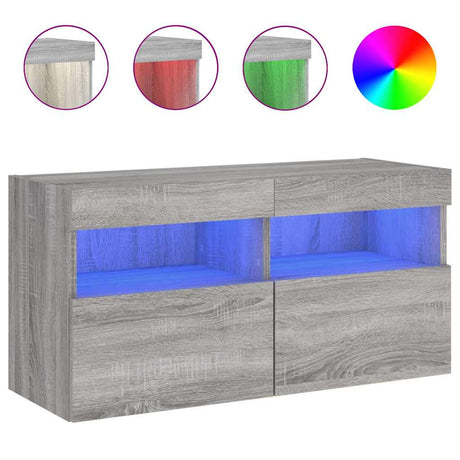 Vidaxl tv-wandmeubel met led-verlichting 80x30x40 cm grijs sonoma