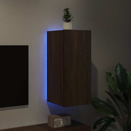 Vidaxl tv-wandmeubel met led-verlichting 30,5x35x70 cm bruineikenkleur