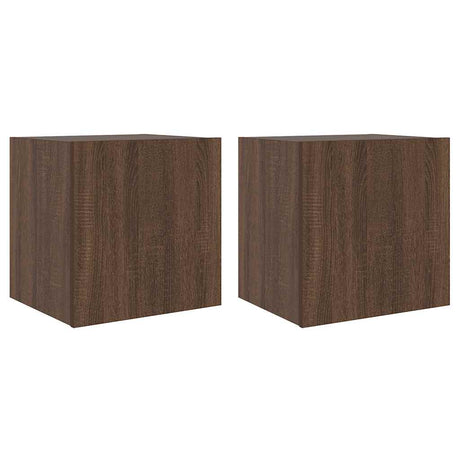 Vidaxl tv-wandmeubelen met led 2 st 40,5x35x40 cm bruin eikenkleur