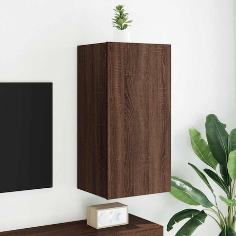 Vidaxl tv-wandmeubel met led-verlichting 40,5x35x80 cm bruineikenkleur