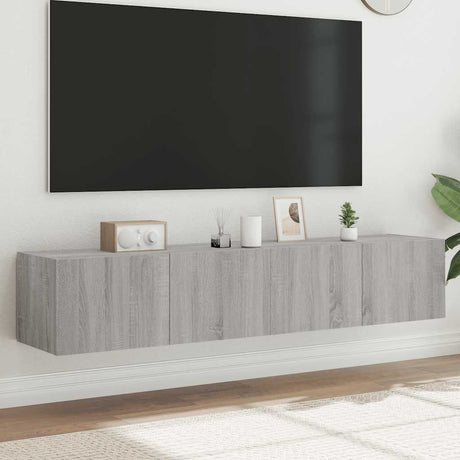 Vidaxl tv-wandmeubels met led 2 st 80x35x31 cm grijs sonoma