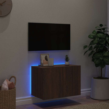Vidaxl tv-wandmeubel met led-verlichting 60x35x41 cm bruin eikenkleur