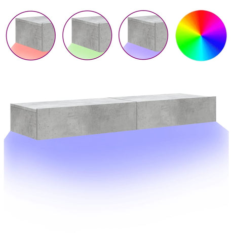 Vidaxl tv-meubels met led-verlichting 2 st 60x35x15,5 cm betongrijs