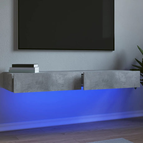 Vidaxl tv-meubels met led-verlichting 2 st 60x35x15,5 cm betongrijs