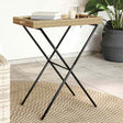 Vidaxl dienbladtafel inklapbaar 65x40x75 cm poly rattan beige