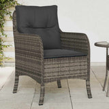 Vidaxl tuinstoelen 2 st met kussens poly rattan grijs