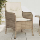 Vidaxl tuinstoelen 2 st met kussens poly rattan beige