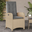 Vidaxl tuinstoel verstelbaar met kussens poly rattan gemengd beige
