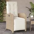 Vidaxl tuinstoel verstelbaar met voetensteun poly rattan beige