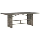 Vidaxl tuintafel met glazen blad 190x80x74 cm poly rattan grijs