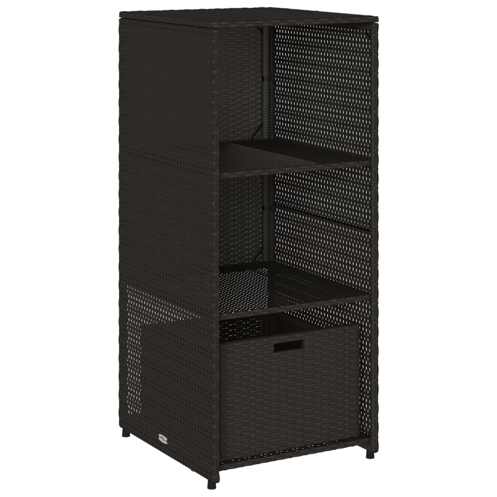 Vidaxl tuinkast 50x55x115 cm poly rattan zwart