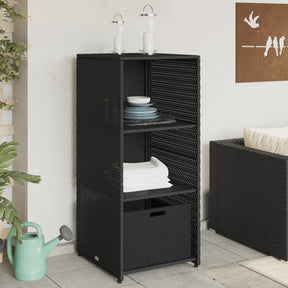 Vidaxl tuinkast 50x55x115 cm poly rattan zwart