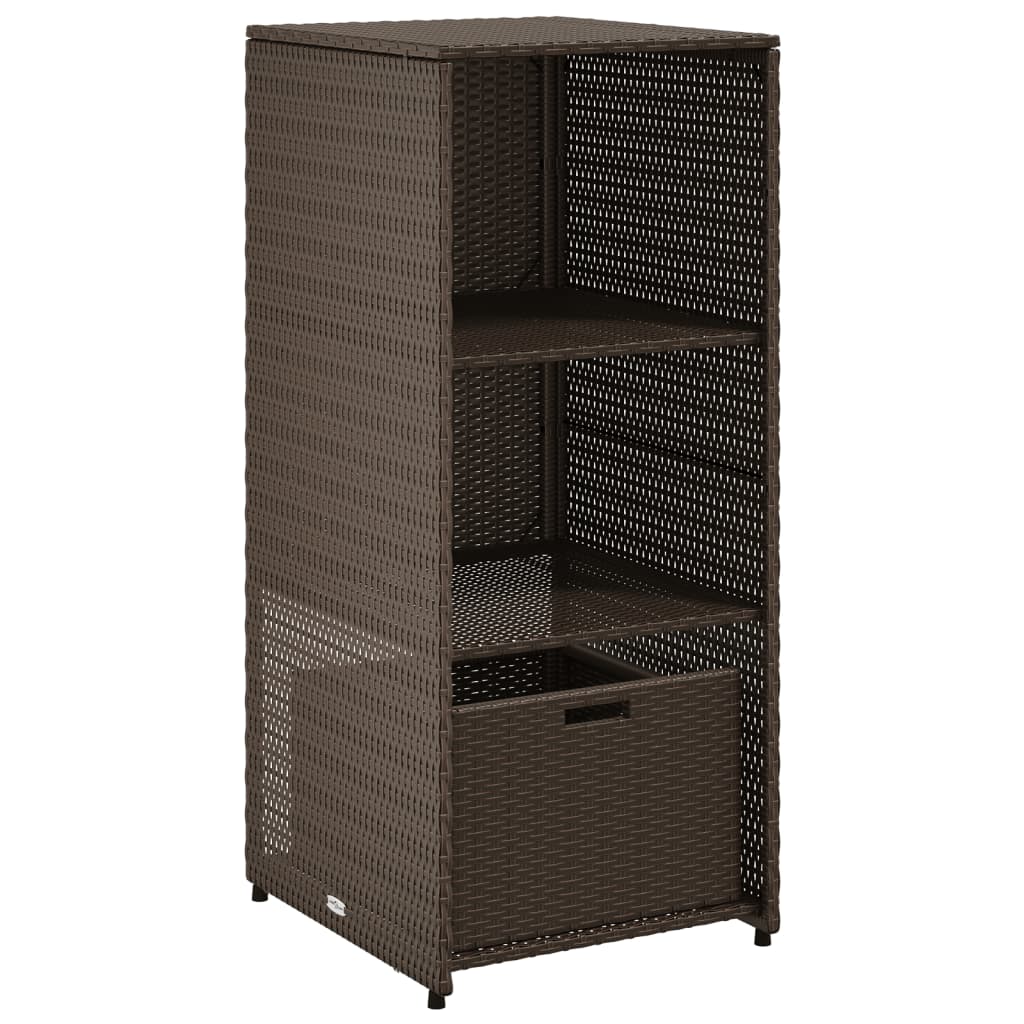 Vidaxl tuinkast 50x55x115 cm poly rattan bruin