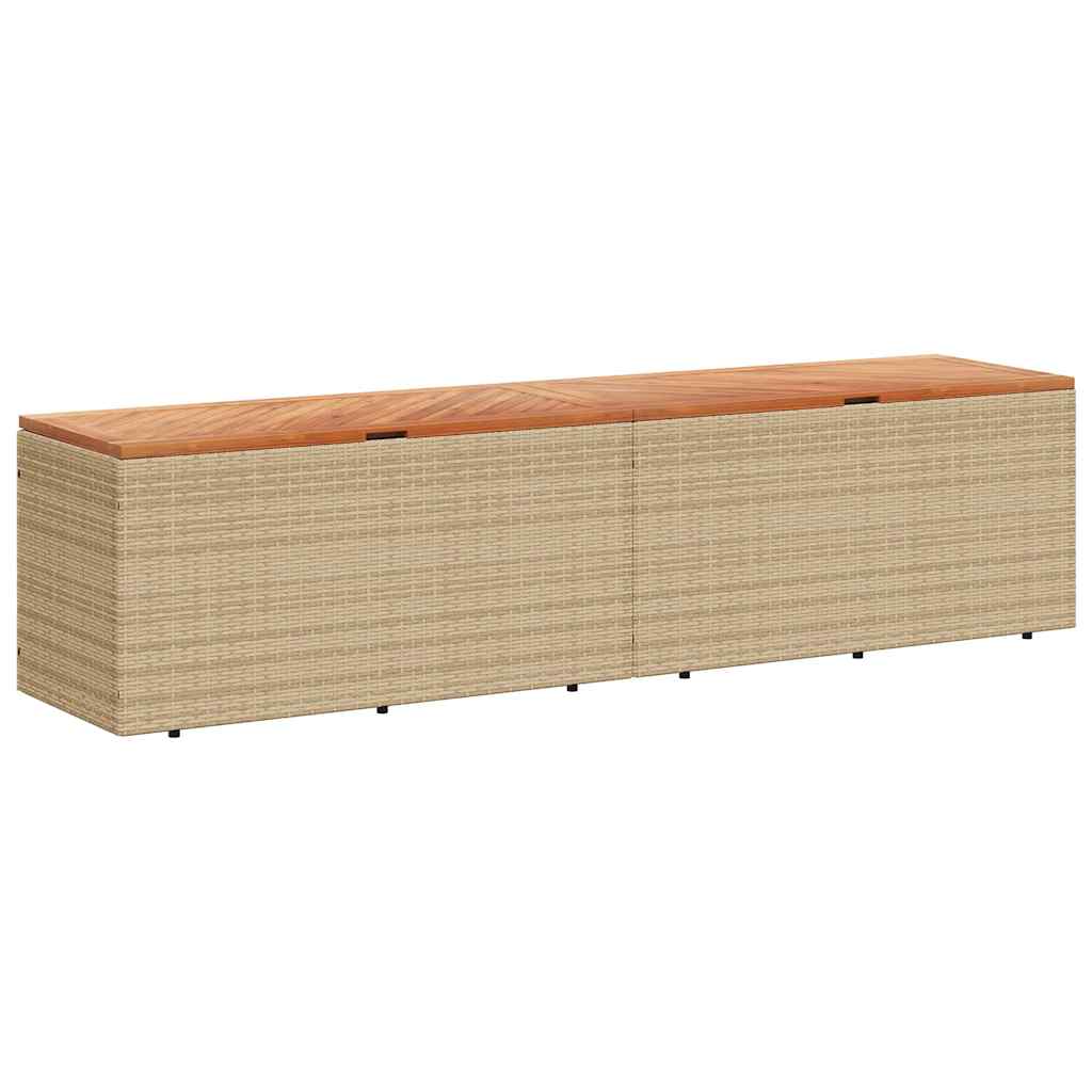 Vidaxl tuinbox 220x50x54 cm poly rattan en acaciahout beige