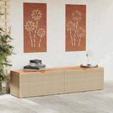 Vidaxl tuinbox 220x50x54 cm poly rattan en acaciahout beige