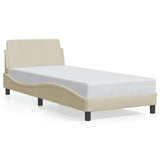 Vidaxl bedframe met hoofdeinde dover 80x200 cm stof crème