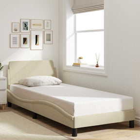 Vidaxl bedframe met hoofdeinde dover 80x200 cm stof crème