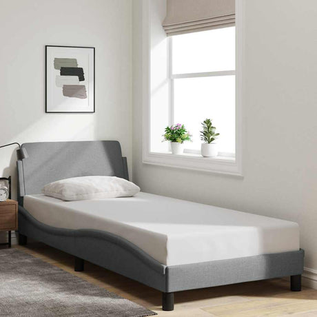 Vidaxl bedframe dover 90x190 cm stof lichtgrijs