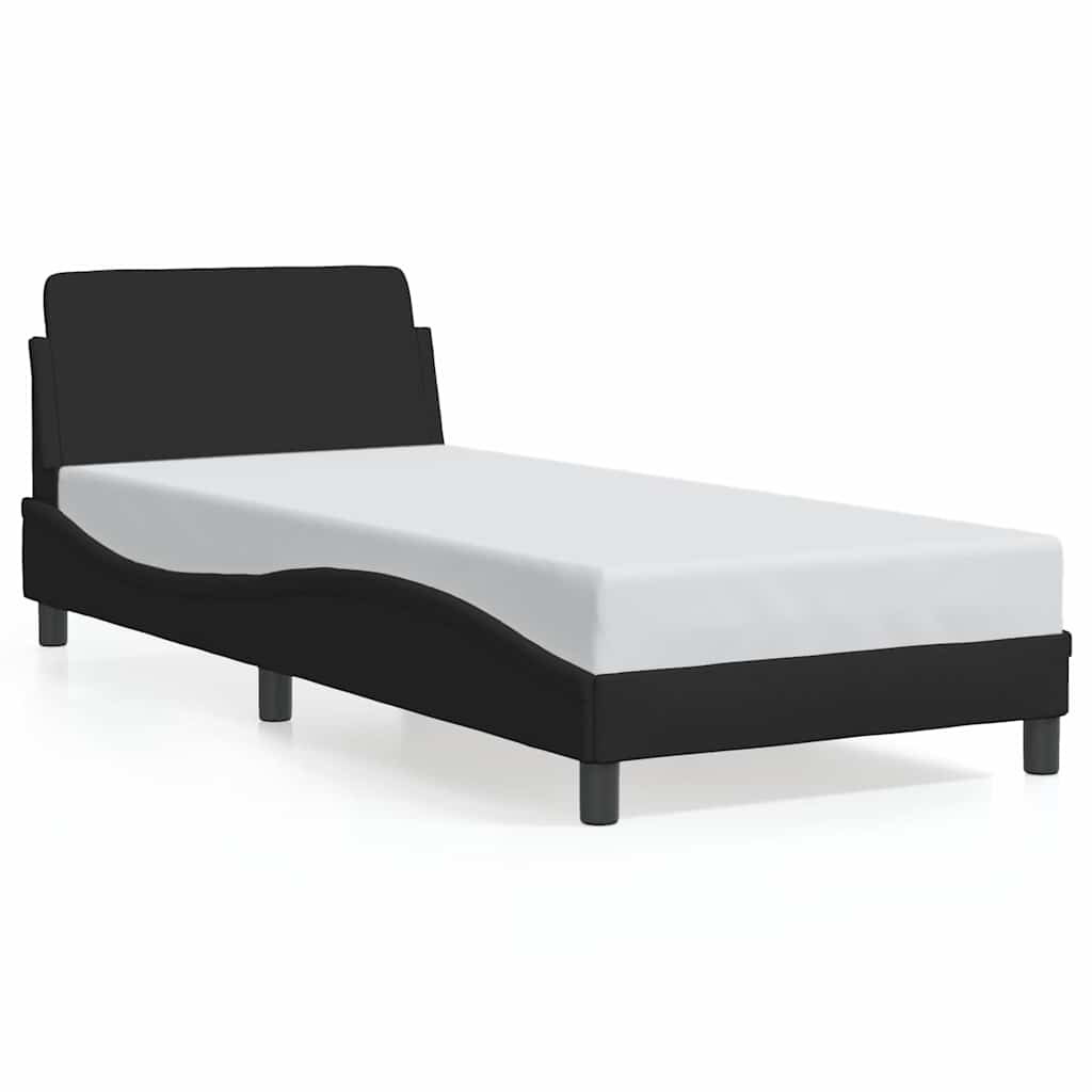 Vidaxl bedframe met hoofdeinde dover 90x190 cm stof zwart