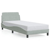 Vidaxl bedframe dover 90x190 cm fluweel lichtgrijs