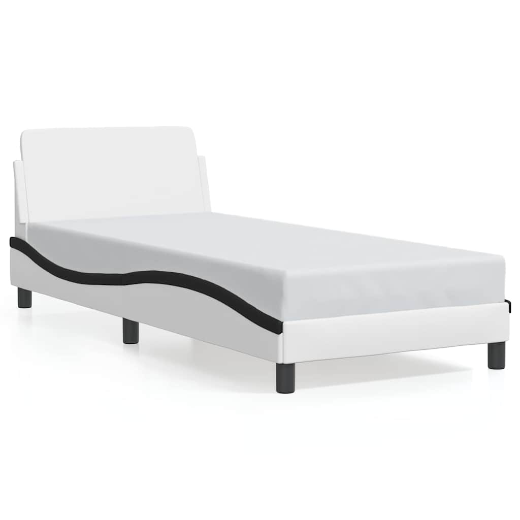Vidaxl bedframe dover kunstleer wit en zwart 90x200 cm