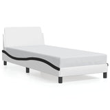 Vidaxl bedframe dover kunstleer wit en zwart 90x200 cm