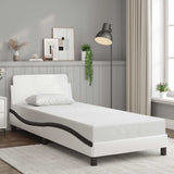 Vidaxl bedframe dover kunstleer wit en zwart 90x200 cm