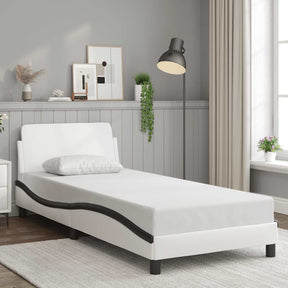 Vidaxl bedframe dover kunstleer wit en zwart 90x200 cm